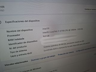 Apple iMac 21.5 GT650M Plata