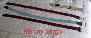 Cinturones trenzados (rojo, azul, beige y burdeos