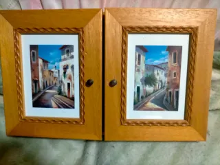 Marco de fotos doble con paisaje para poner llaves