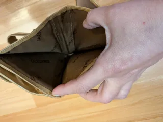 Cartera monedero beige y marrón