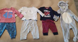 4 Pijamas bebé niño invierno 3-6 meses