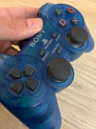 Mando / Control Playstation Azul Transparente
