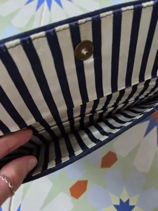 Cartera vintage piel azul oscuro