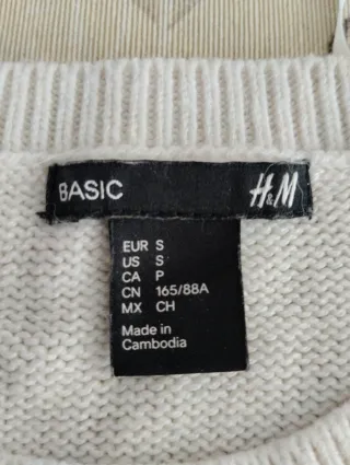 Jersey H&M Beige Manga 3/4 Talla S