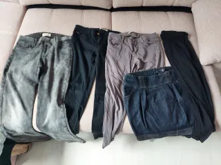 Lote 3 Pantalones y 1 Falda Stradivarius T.38