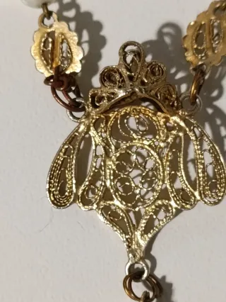 Rosario antiguo filigrana y nácar, principios S.XX