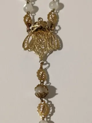 Rosario antiguo filigrana y nácar, principios S.XX