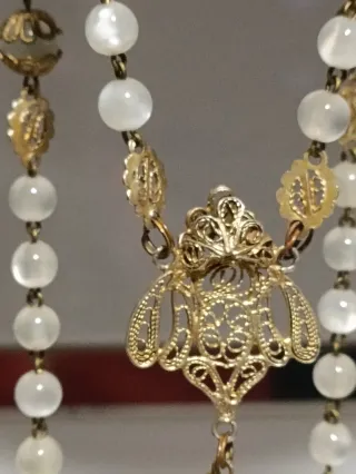 Rosario antiguo filigrana y nácar, principios S.XX