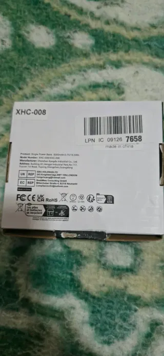 Powerbank Blanca 4 Luces LED, 5.000mah.