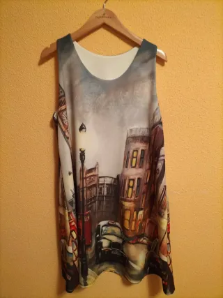 Vestido sin mangas estampado Londres