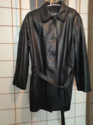 Chaqueta de piel negra mujer