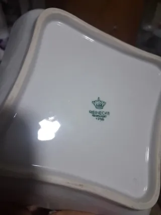 Antigua vajilla alemana porcelana azul y blanco