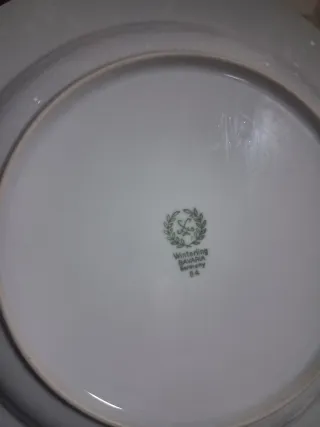 Antigua vajilla alemana porcelana azul y blanco