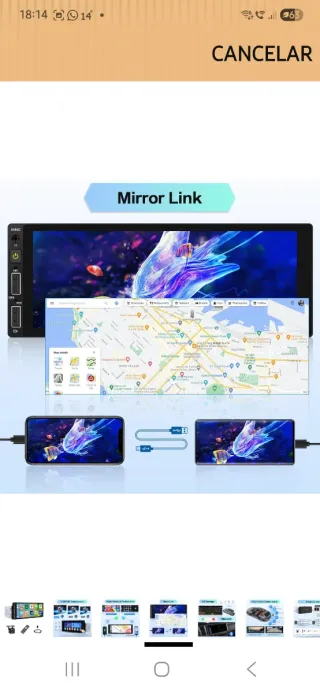 Radio Coche 1 DIN CarPlay Android Auto