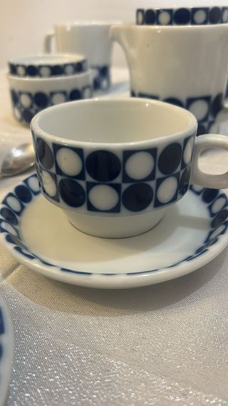 Juego Café Vintage Alvarez Porcelana Azul/Blanco