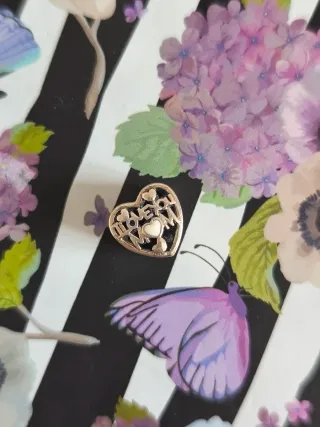 Charm Corazón Plata Love Mom