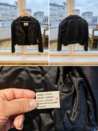 Chaqueta Cuero Ovina Negra Hernán Piel
