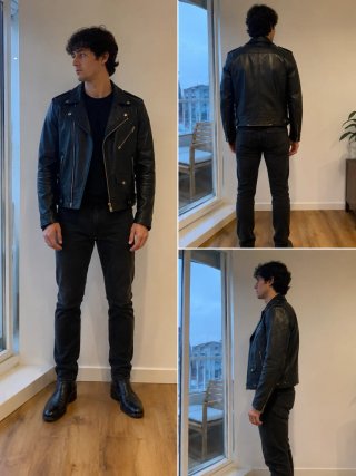 Chaqueta Cuero Ovina Negra Hernán Piel