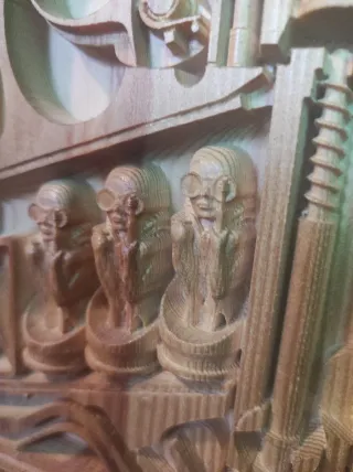 Talla relieve madera H.R. Giger Birth Machine.