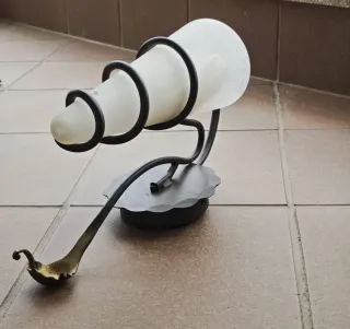 Aplique de pared hierro forjado y cristal