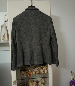 Blazer Zara Basic Donna Grigio Taglia M