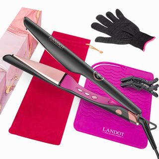Plancha de pelo LANDOT negra y rosa