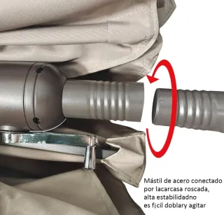 Sombrilla doble jardín beige