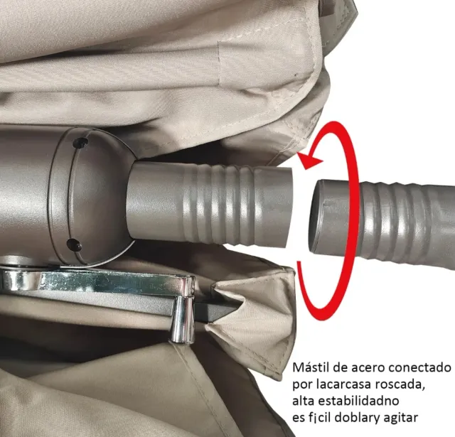 Sombrilla doble jardín beige