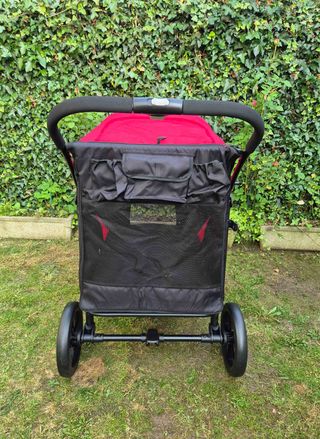 Cochecito para perros PawHut plegable rojo y negro