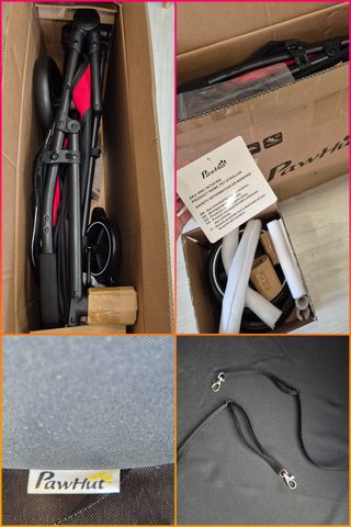 Cochecito para perros PawHut plegable rojo y negro