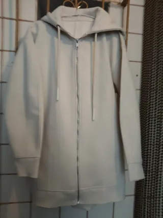 Sudadera abrigo mujer beige