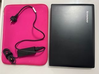 Portátil Lenovo Negro  con Funda Rosa