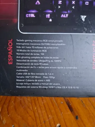 Teclado Mecánico Gaming Tempest K10 RGB