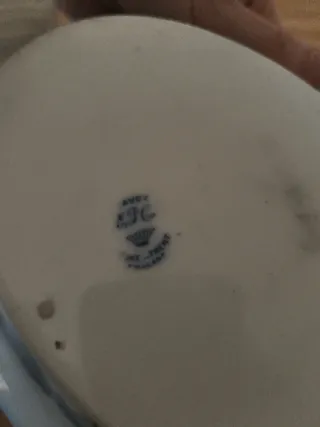 Fuente porcelana inglesa azul y blanca