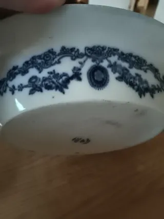 Fuente porcelana inglesa azul y blanca