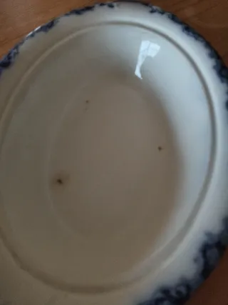 Fuente porcelana inglesa azul y blanca