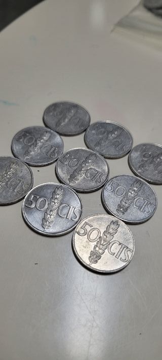 Lote 9 monedas Franco