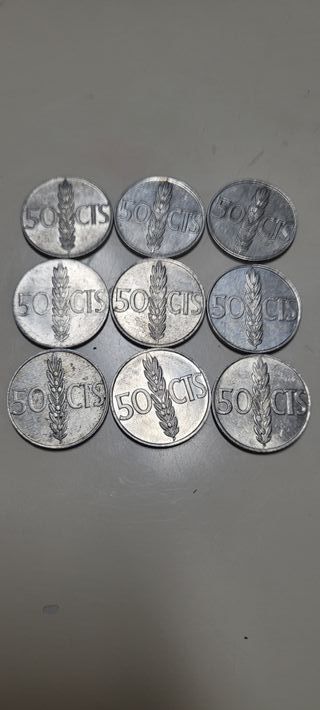 Lote 9 monedas Franco
