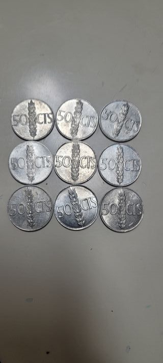 Lote 9 monedas Franco