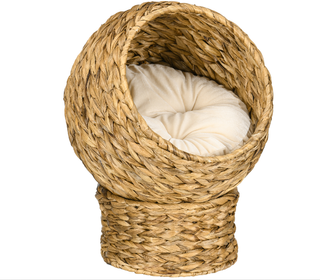 Cama Cueva Mimbre para Gatos PawHut
