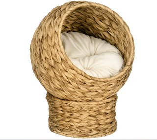 Cama Cueva Mimbre para Gatos PawHut