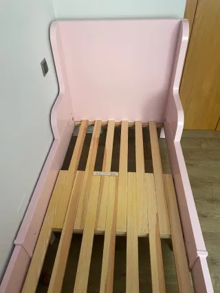 Cama extensible rosa claro 80x200 cm + colchón