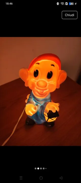 Lampada Ledra Cucciolo vintage funzionante