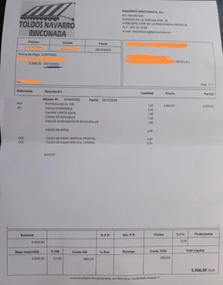 Toldo para terraza de bar