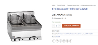 Freidora Industrial Fagor FG6-208 | Doble Cuba