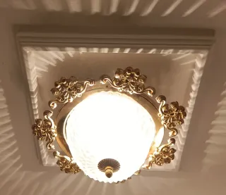 Plafón lámpara techo dorado cristal