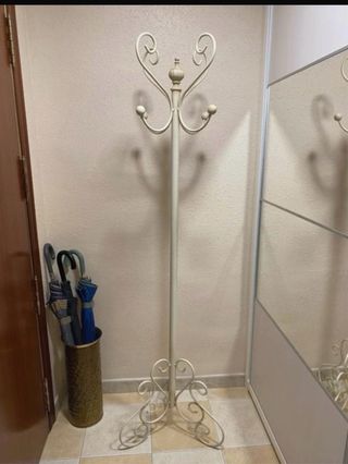 Perchero de forja blanco 1,80m