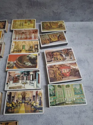 Scatole di fiammiferi antiche con carriaggi