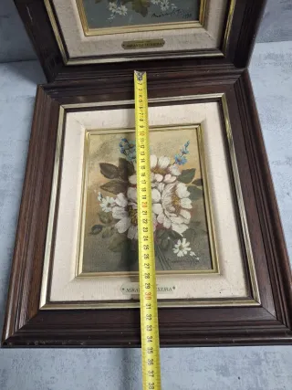 2 Cuadros Flores Miranda Teixeira Óleo