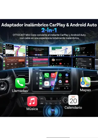 Ottocast Adaptador CarPlay/Android Auto Inalámbric
